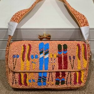 Beaded Skiing Shoulder Bag